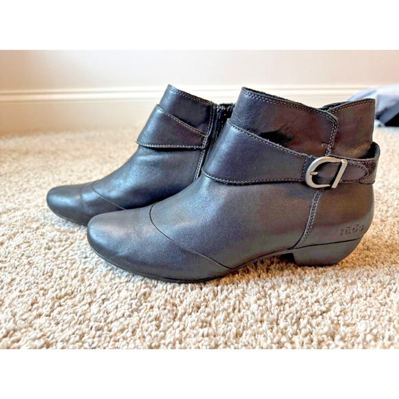 Taos Womens Ankle Leather Boots Buckle Size 9 - Picture 1 of 5